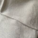 6  serviettes de table en fil de coton damassé blanc monogramme SL.