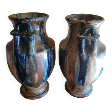 Pair of silver Renault stoneware vases expensive
