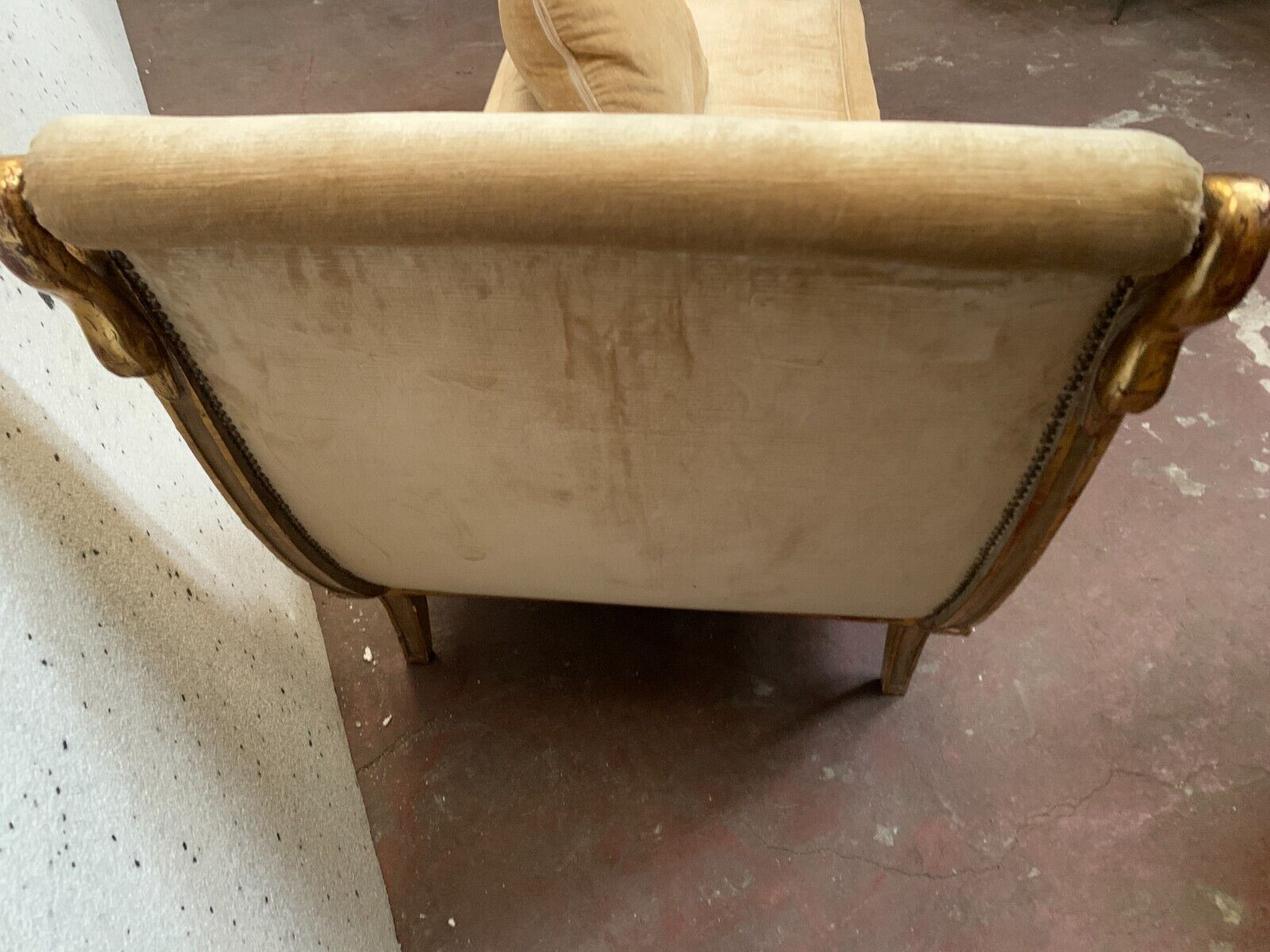 Empire style daybed in patinated and gilded wood XX century