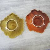 2 Old Leaf Ceramic Bowls from Sarreguemines
