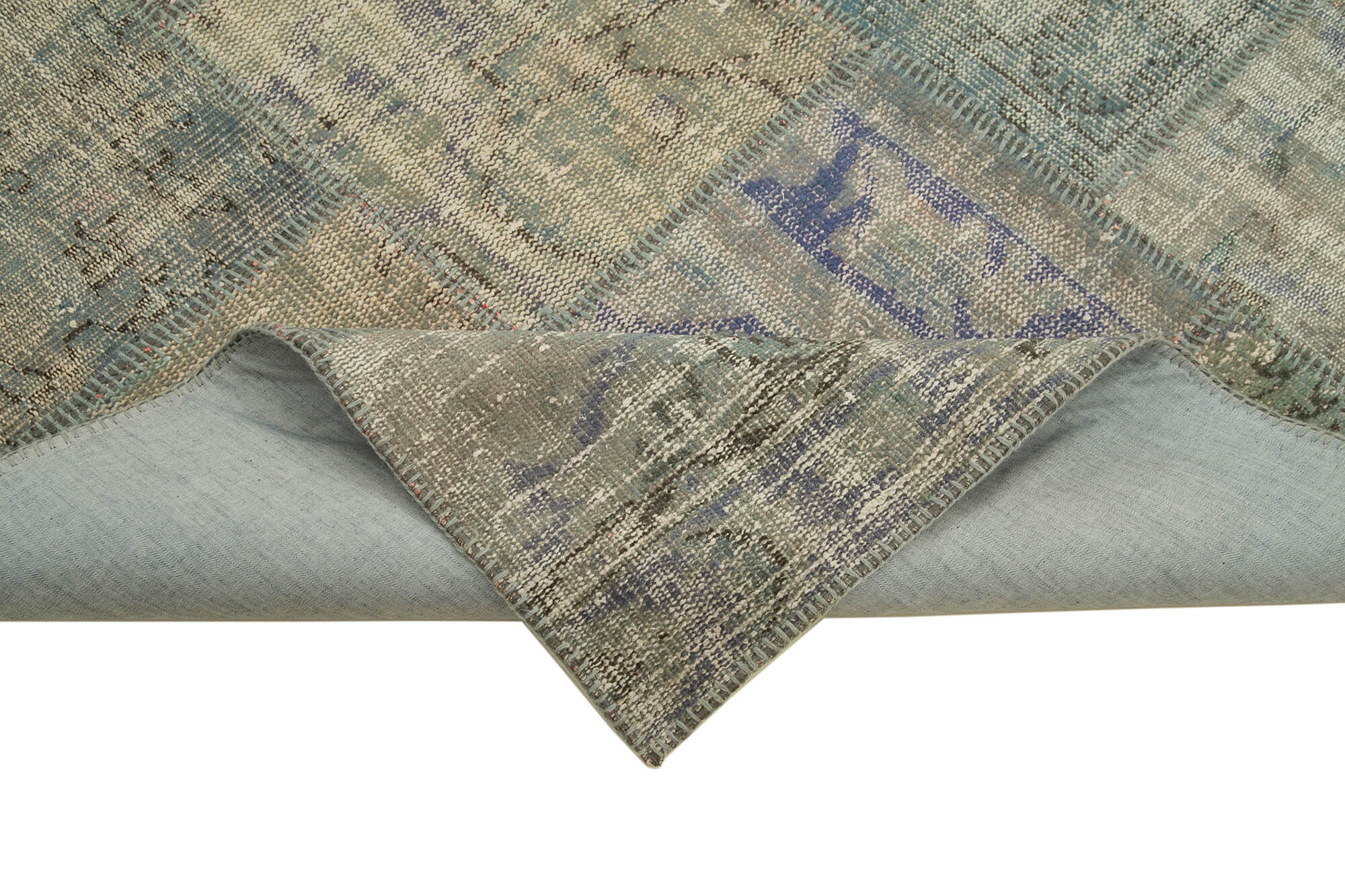 Handwoven Turkish Contemporary 175 cm x 242 cm Grey Patchwork Carpet
