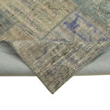 Tapis turc contemporain tissé à la main 175 cm x 242 cm tapis patchwork gris