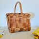 Old wood basket and natural fibers