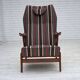 1960s, Swedish armchair, furniture wool fabric, oak wood, teak wood.