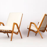 Midcentury Boucle Armchairs by Jan Vanek for ULUV, 1960s, Set of Two