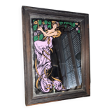 Vintage screen-printed advertising mirror