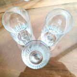 Set of 6 crystal cut champagne flutes