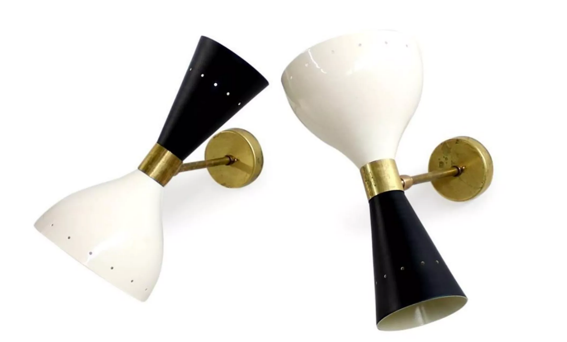 Pair wall lamps moonlight white&black