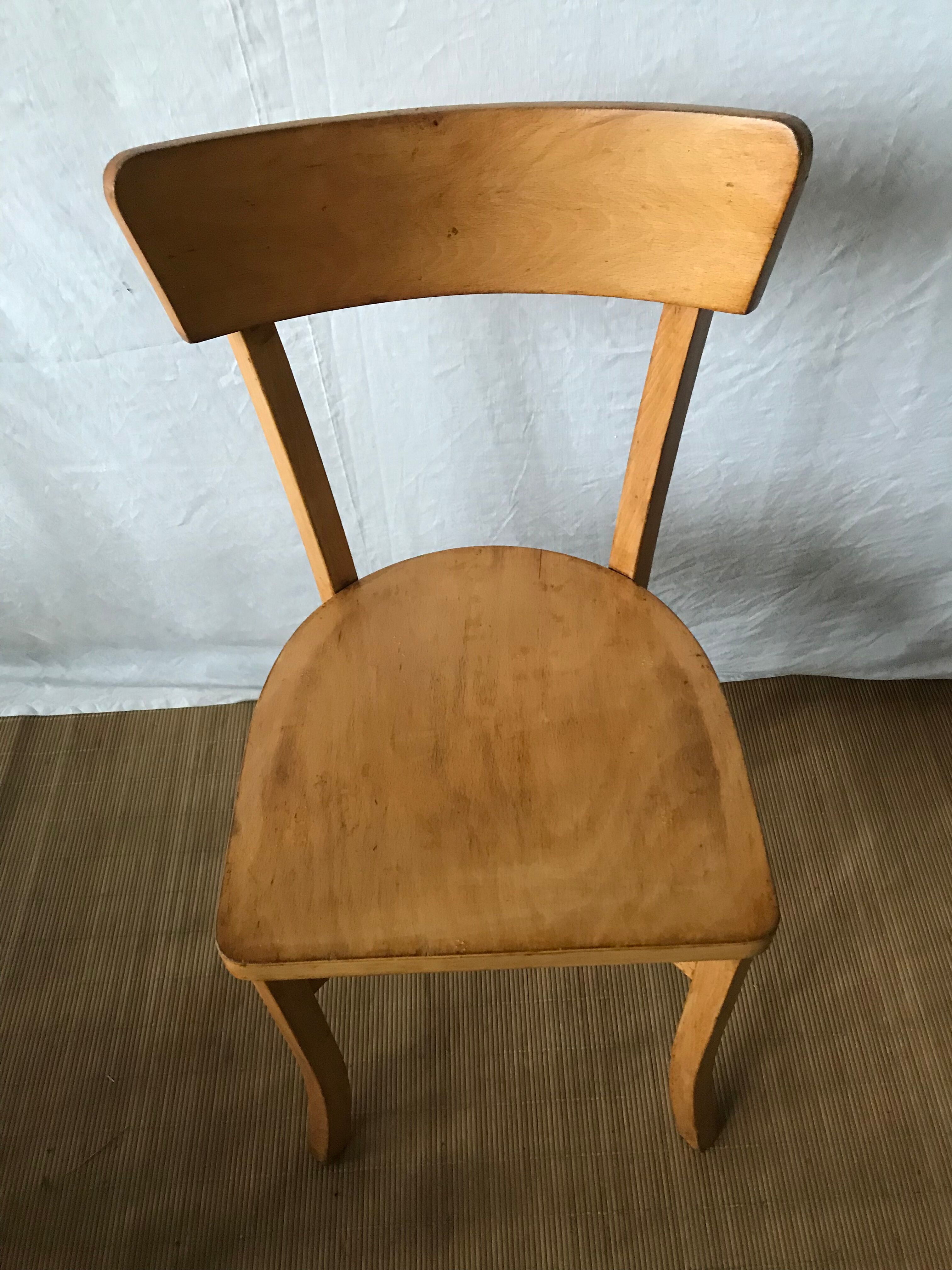 Set of 4 vintage bistro chairs manufacture Boiclerc