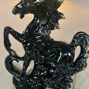 Lampe en céramique cheval, années 70