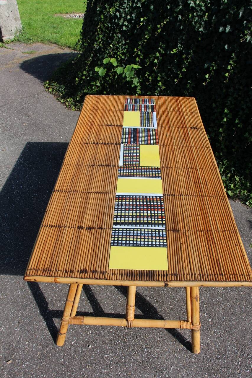 dining room table with tiles from Roger Capron