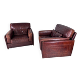 Pair of leather armchairs Roche Bobois