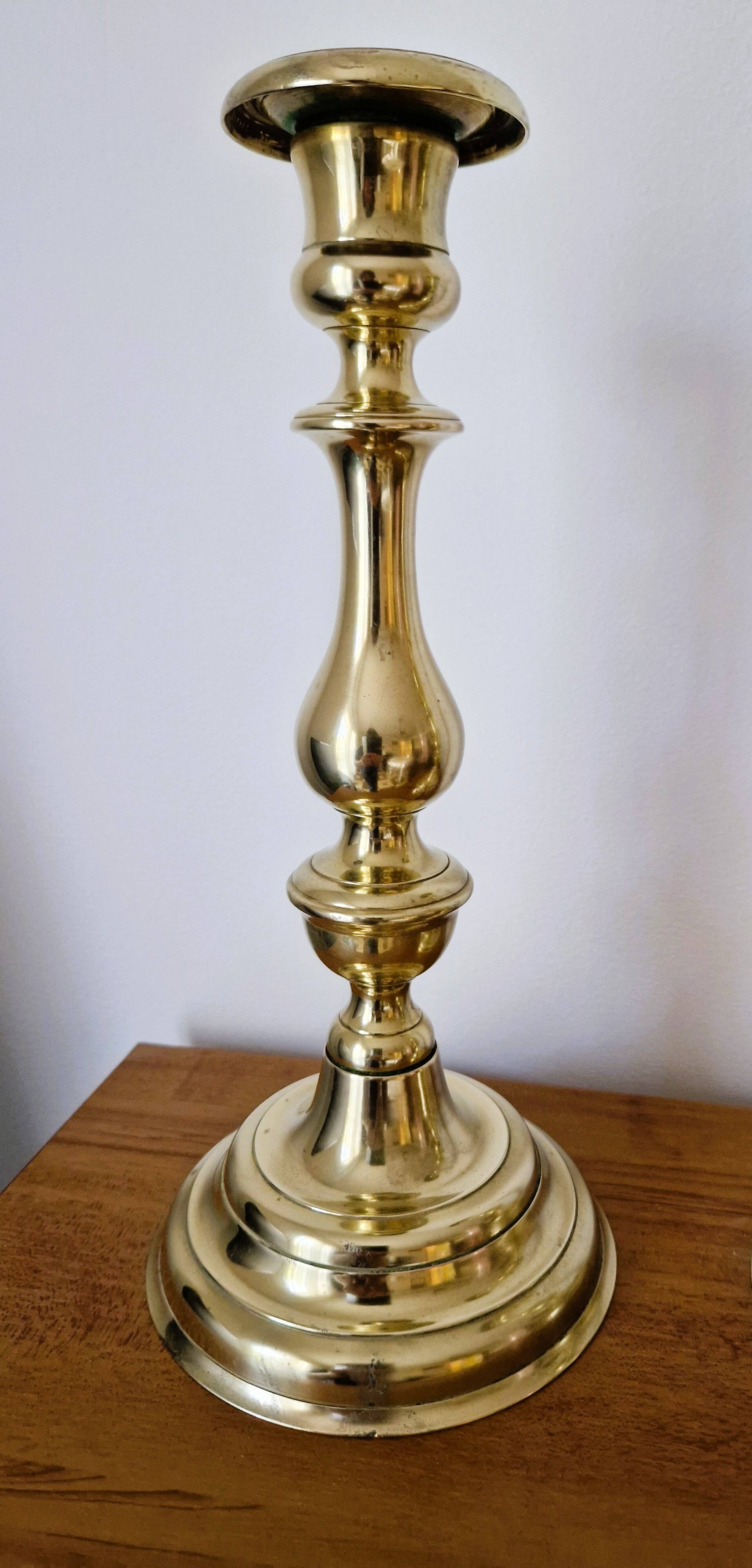 Pair of brass candlesticks