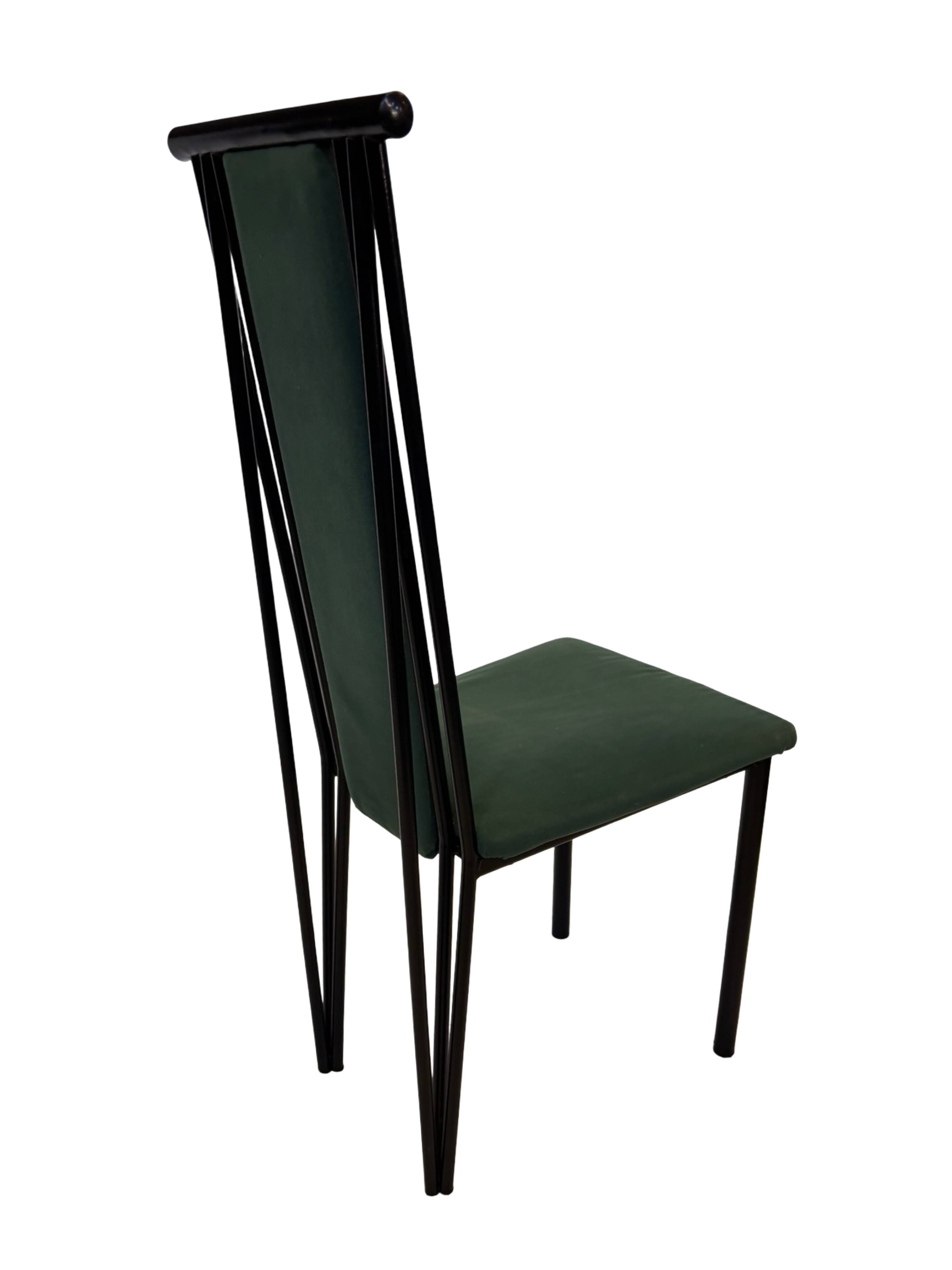 Vintage dining chairs modern design 80's set of four