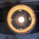 Lampe boule en grès vintage et abat jour corde