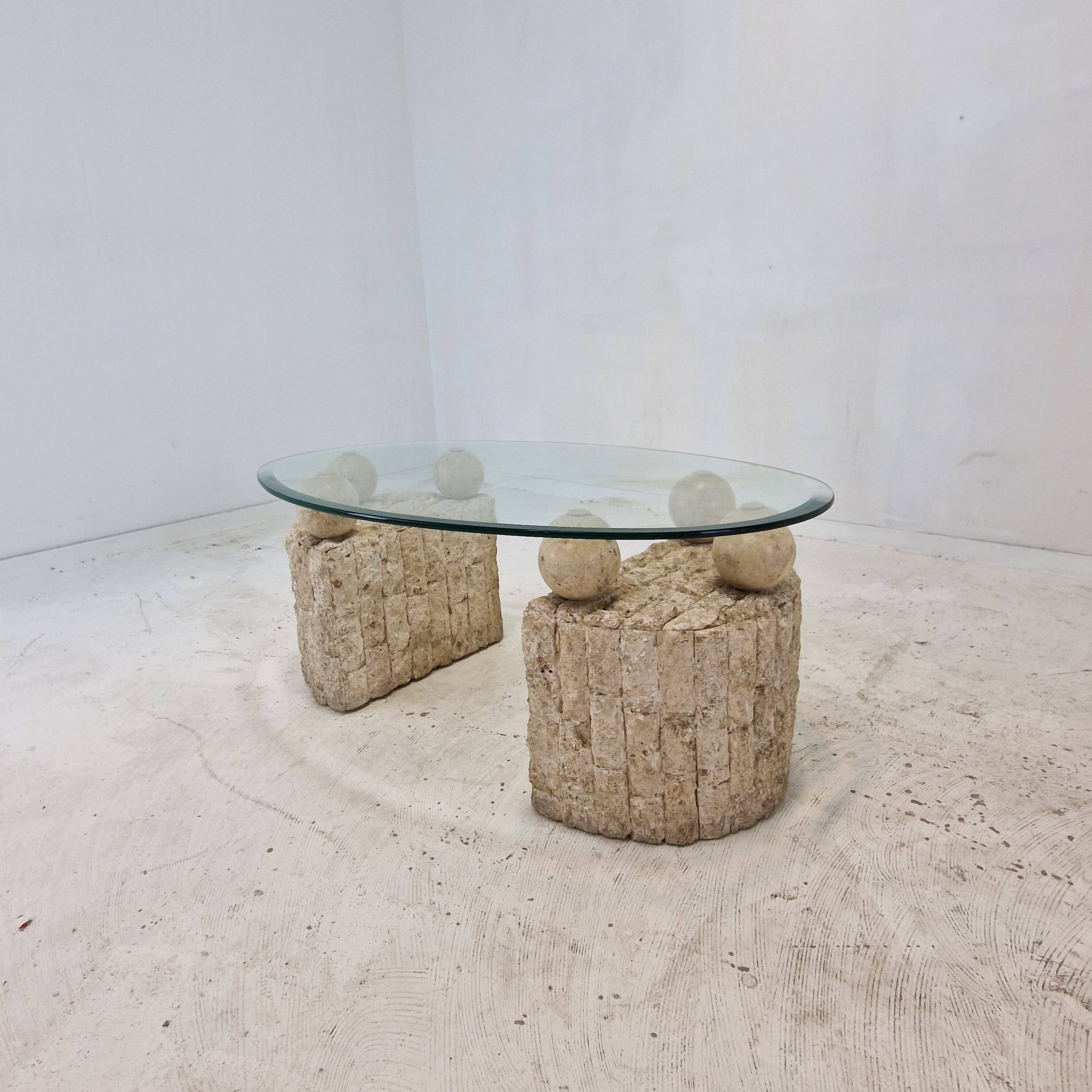 Magnussen Ponte Mactan Stone Coffee or Fossil Stone Table, 1980s