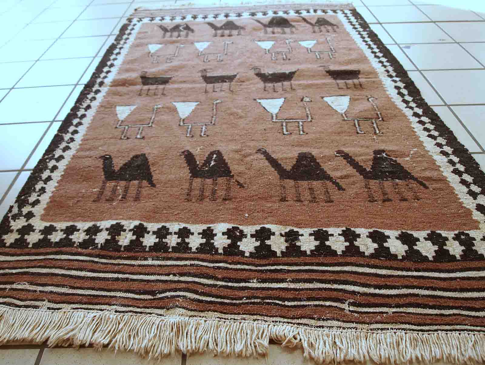 Ancient persian ardabil handmade carpet 92cm x 142cm 1930s, 1c667