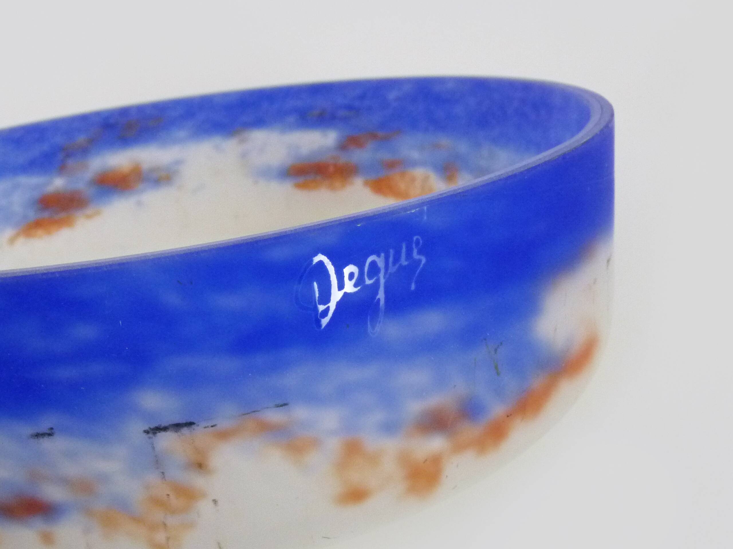 Degué Art Nouveau centerpiece in glass paste and wrought iron. 1920s