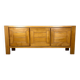 Large French sideboard in solid elm, 1970, attributed to Atelier Chauvin.