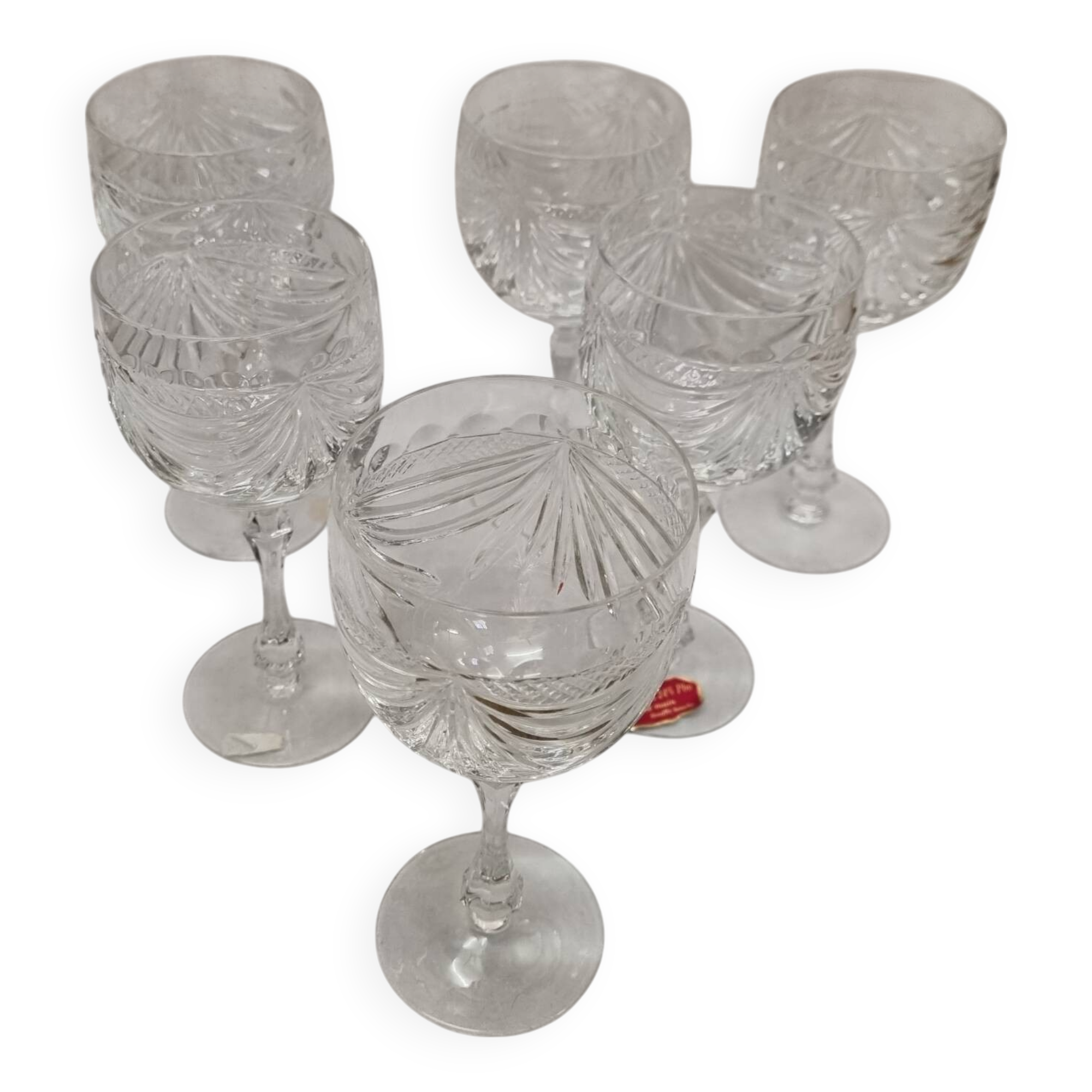 6 St Louis crystal glasses, Gérard model
