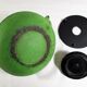 Flat cast iron teapot