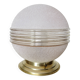 Plafonnier "globe" en verre granité rose,  liserés dorés, vers 1950 ou 1960