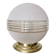 Plafonnier "globe" en verre granité rose,  liserés dorés, vers 1950 ou 1960