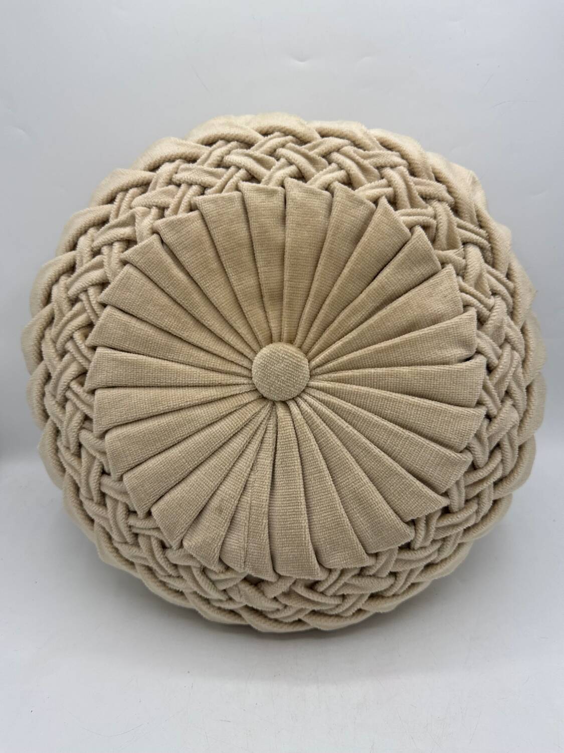 Vintage velvet round cushion