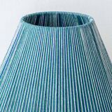 Fajalauza ceramic table lamp with hand-woven shade, Granada, Spain.