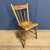 Set of four painted Dutch kitchen chairs.
