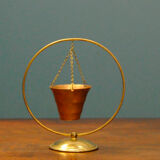 Scandinavian copper and brass candle holder