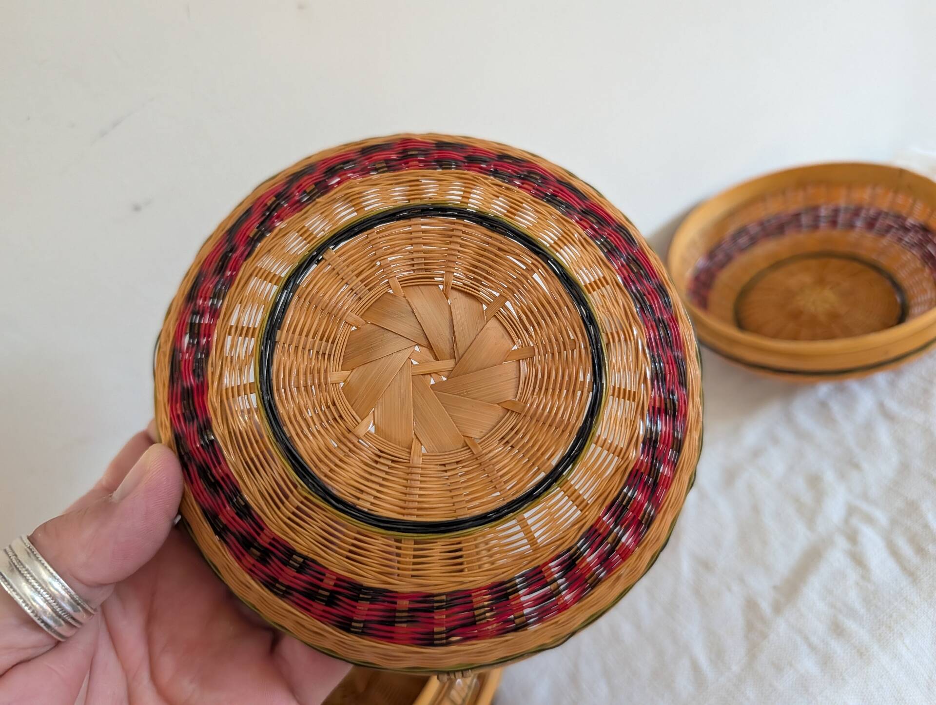 Set of three nesting bamboo boxes – China – 1980s