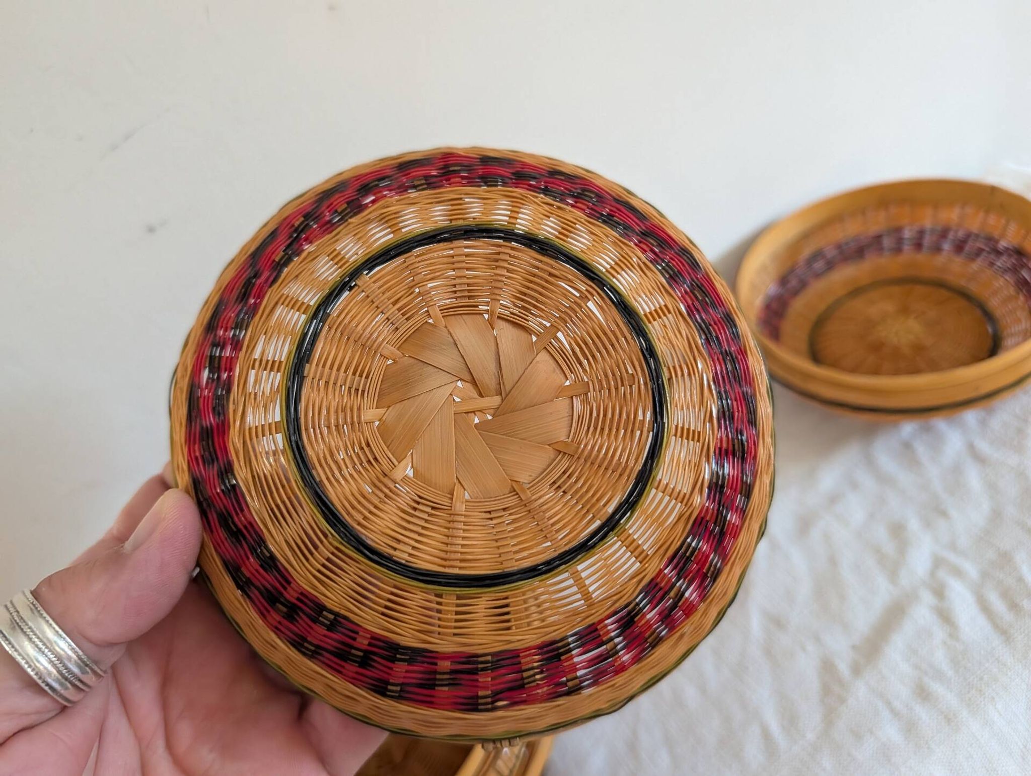 Set of three nesting bamboo boxes – China – 1980s