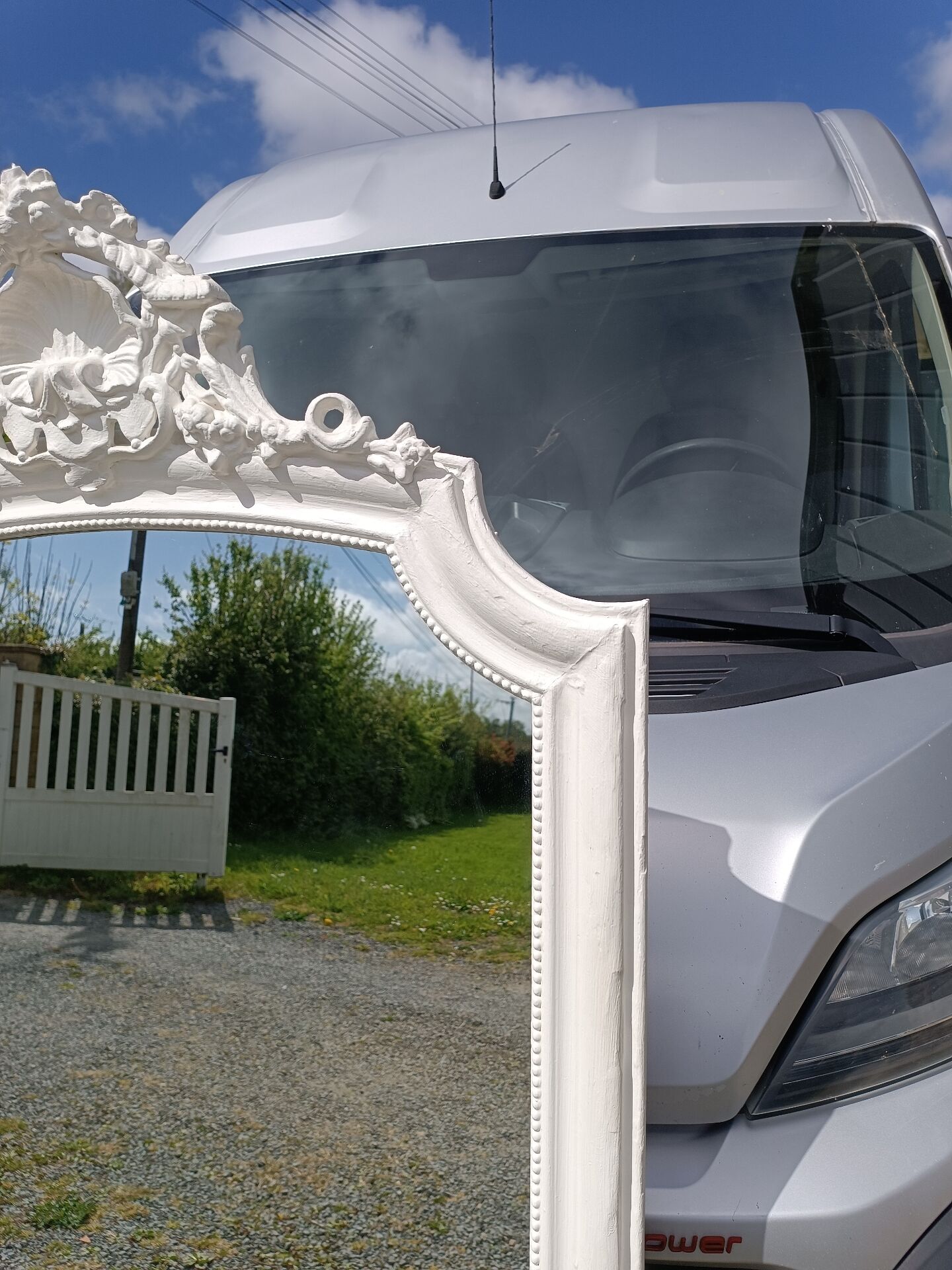 Miroir ancien à fronton 174/94 cm