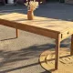 Large antique farmhouse table in solid raw oak with 1 drawer - 2m