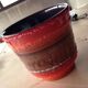 Vintage enamelled orange planter
