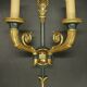 Pair of large Restoration style wall sconces from Lucien GAU - bronze