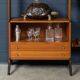 Vintage 20thc italian modular teak wall cabinet c.1960