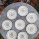 Lot of 8 flat plates in antique English earthenware, fine ware, with patterns.