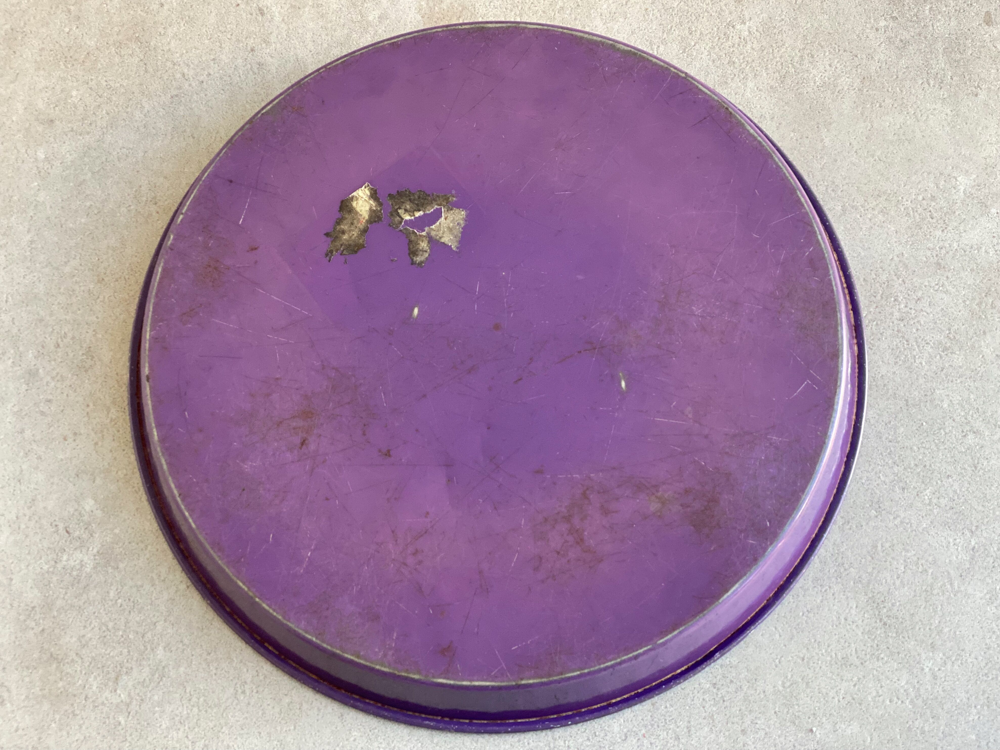 Vintage round tin serving tray, Mandala, Worcester Ware, England