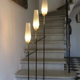 Vintage 3-light floor lamp, Arlus style, Art Deco spirit, 1950s.