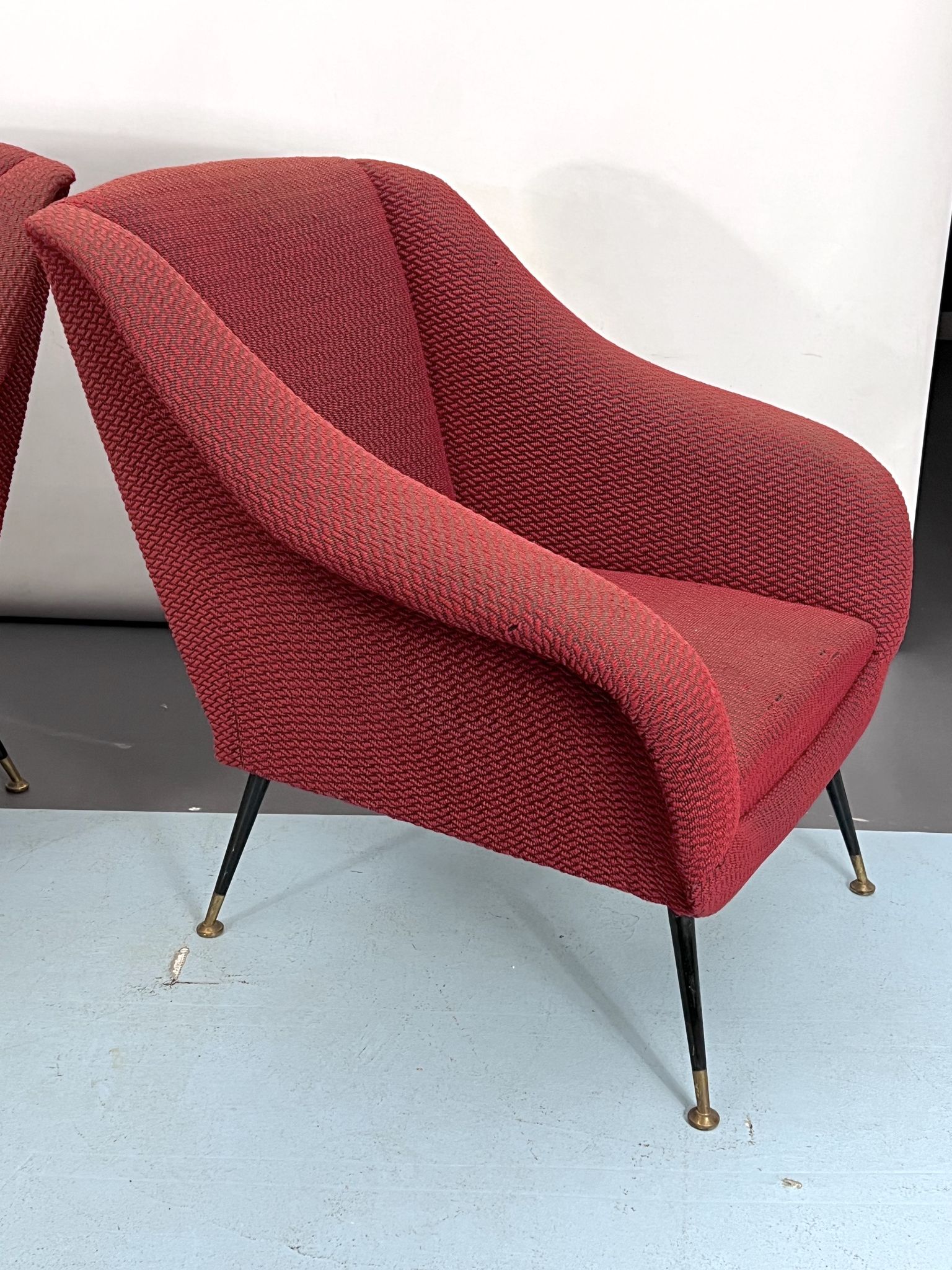 Mid-century pair of lounge chairs by Gigi Radice for Minotti, Italy 1950s