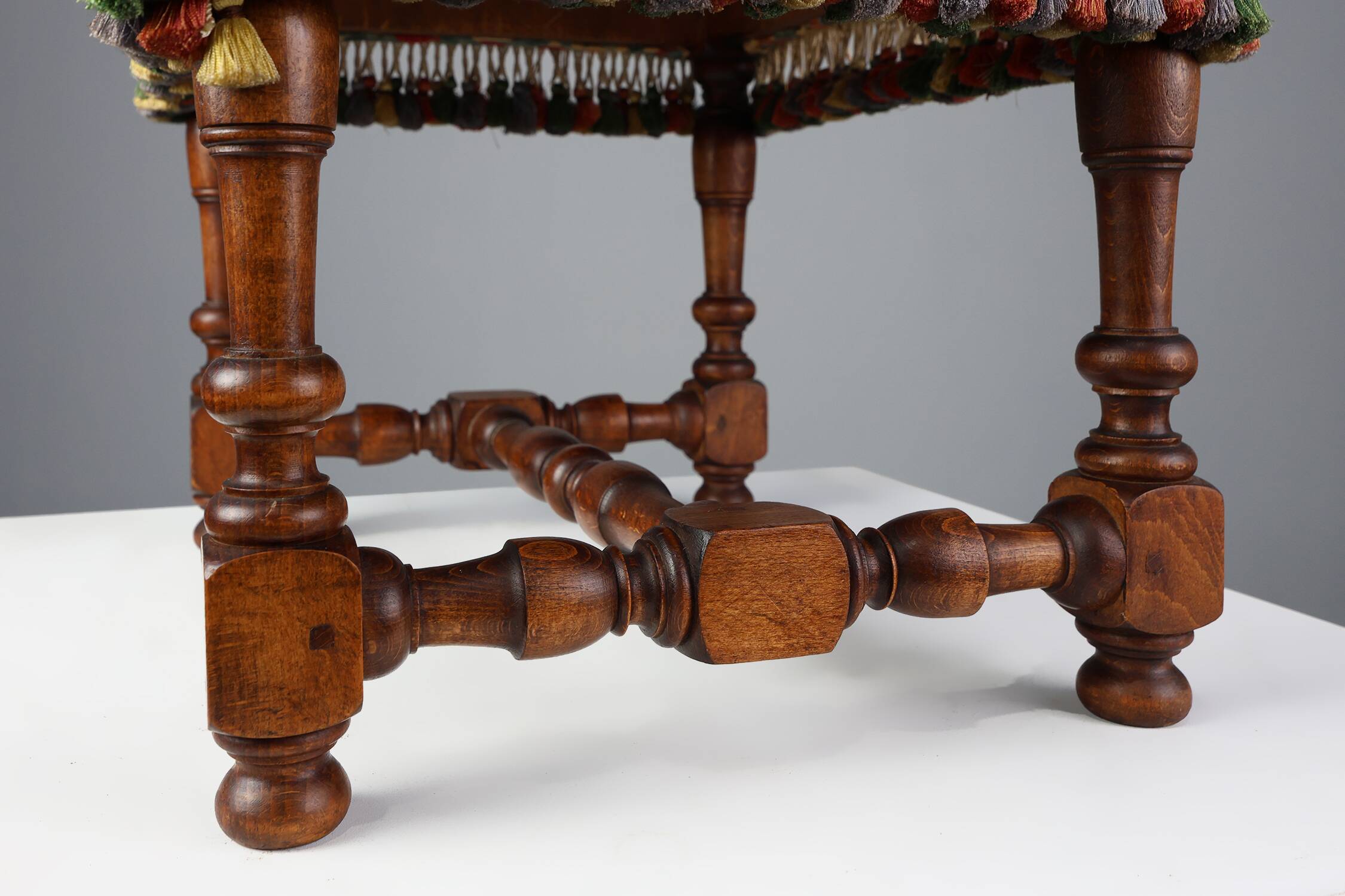Early 20th Century Wood & Fabric footstool, France
