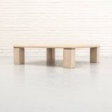 Italian Travertine & Chrome Coffee Table