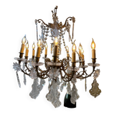 Lustre en cristal et bronze