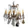 Crystal and bronze chandelier
