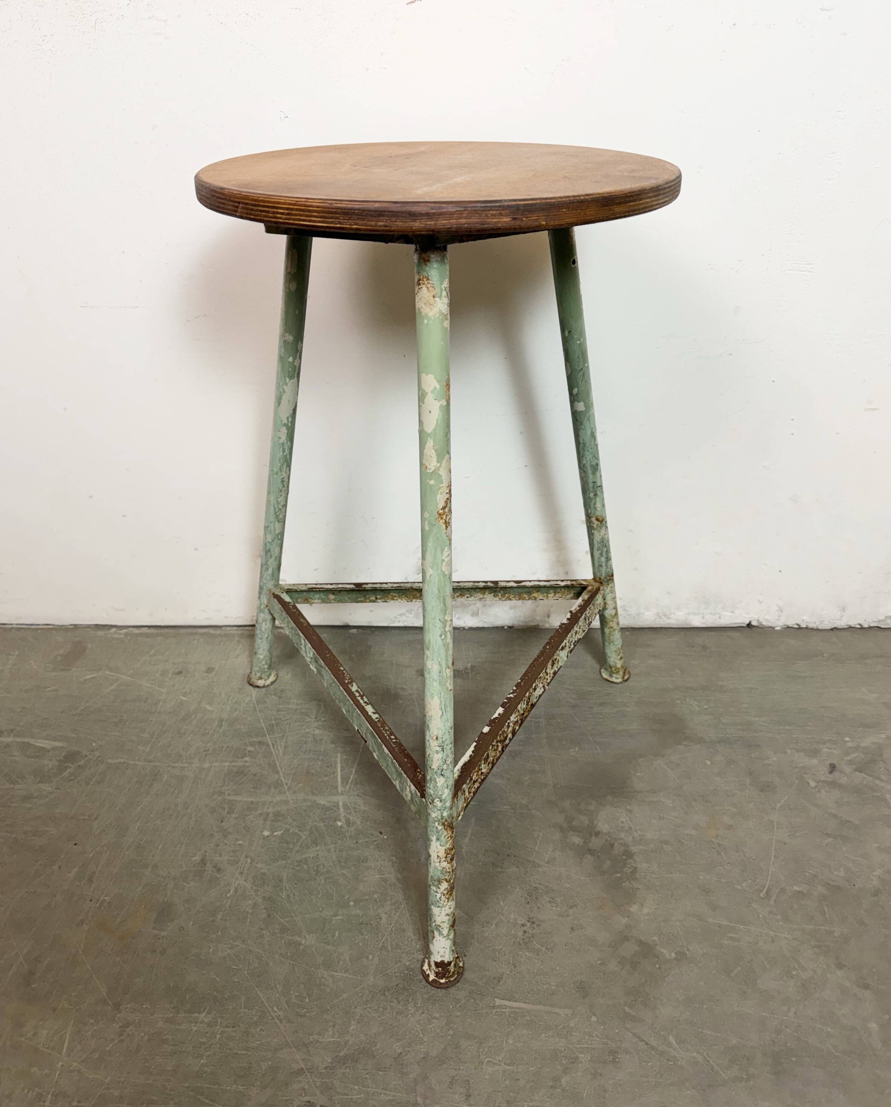 Green Industrial Workshop Stool, 1960s