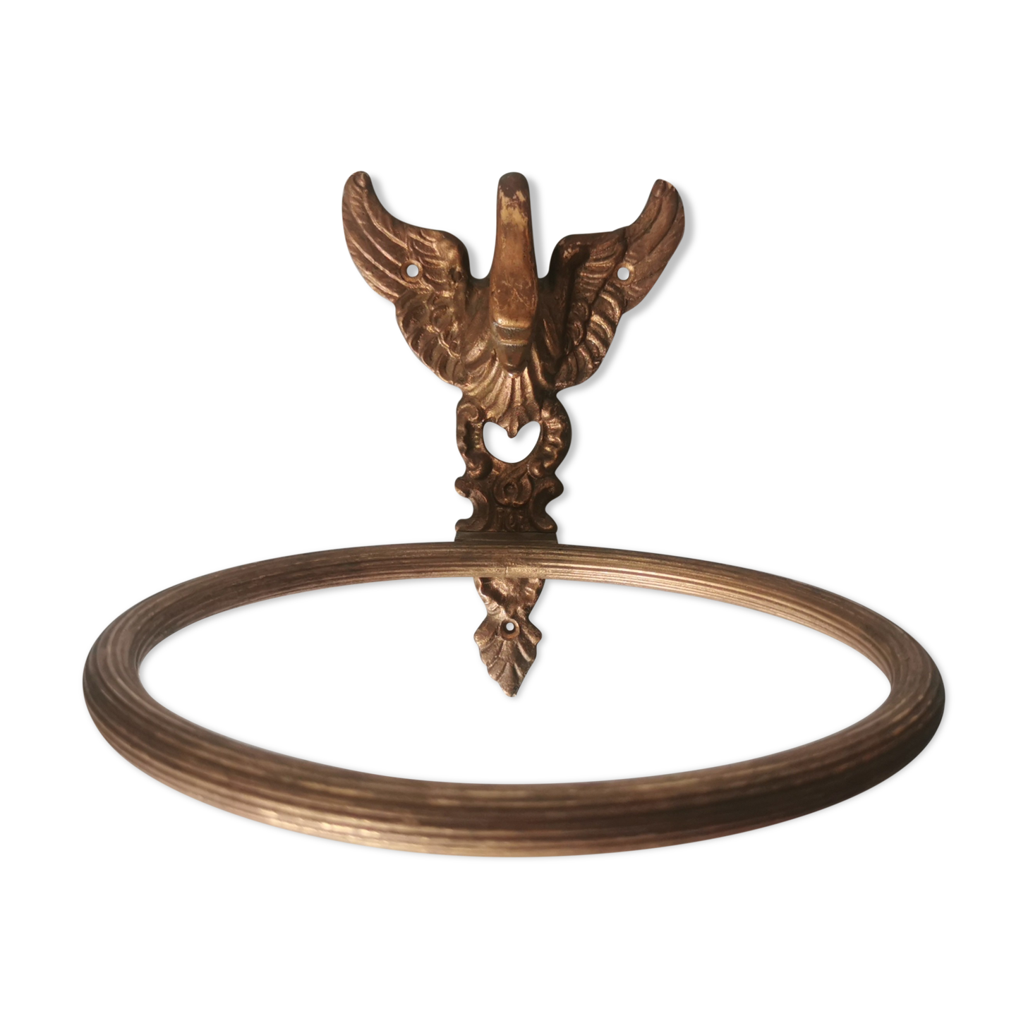 Brass swan head towel rack