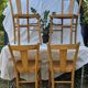 4 vintage bistro chairs from the 1950s in raw wood