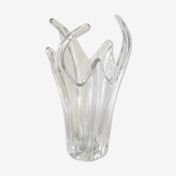 Free-form Daum style crystal vase